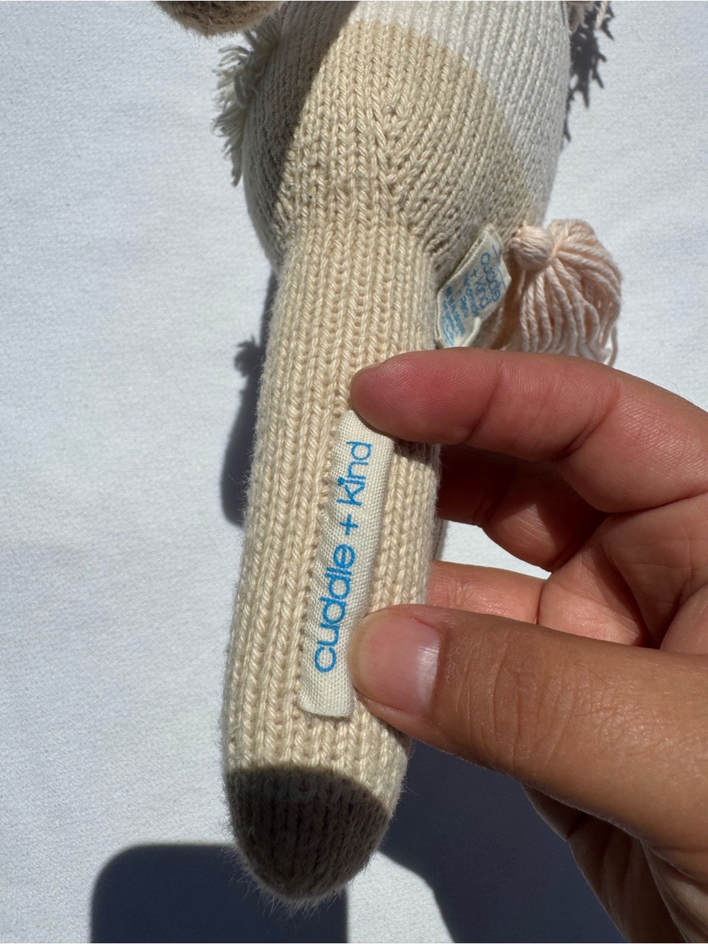 Cuddle and Kind Knitted Unicorn Plush Toy - Cream with Gold Horn - Picture 4 of 4